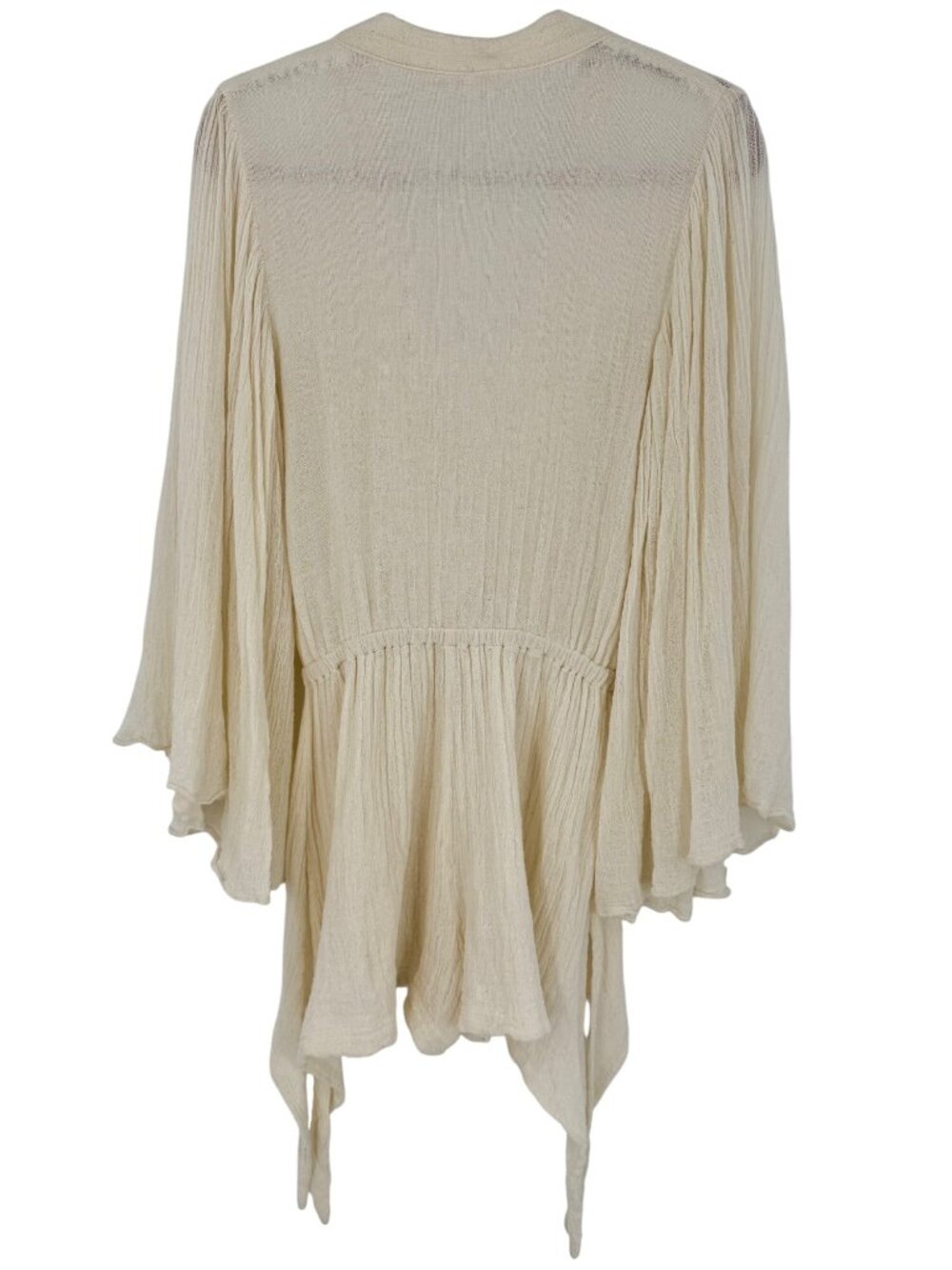 Free People Bell Sleeve Cream Romper Playsuit S| Boho Coastal Cowgirl Whimsigoth - Picture 12 of 16